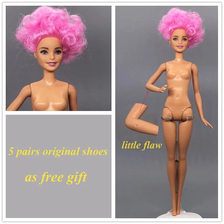 original nude doll Голова+ тело/Оригинальная кукла Обнаженная/нормальная кожа и Коричневая кожа африканские куклы/DIY для 1/6 куклы/игрушки для детей/Детские куклы - Цвет: original nude doll
