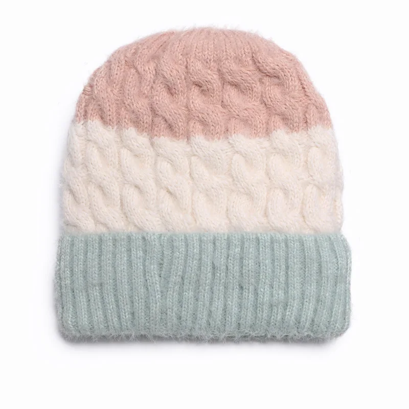 Зимние женские вязаные шапочки шапки модные теплые мягкие Толстая шляпа