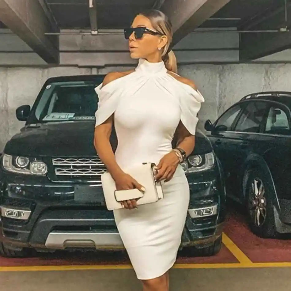 Женское вечернее платье Seamyla Белое Облегающее Платье в стиле знаменитостей |