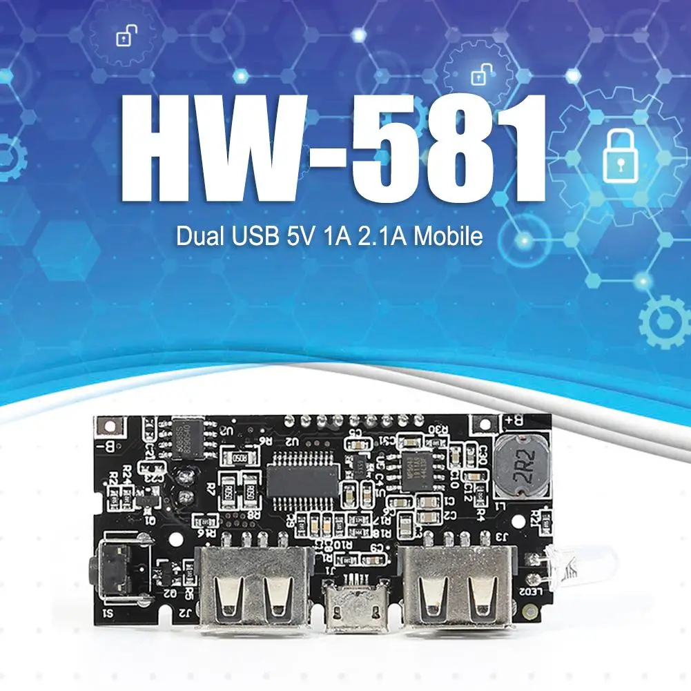 

Dual USB 5V 1A 2.1A Mobile Power Bank 18650 Lithium Battery Charger Module Board Charger Module+Protection Dual Functions