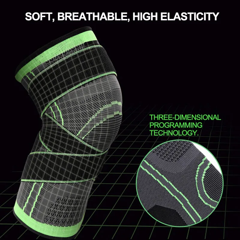 1 шт. Мужские наколенники для бега под давлением эластичные нейлоновые поддержка