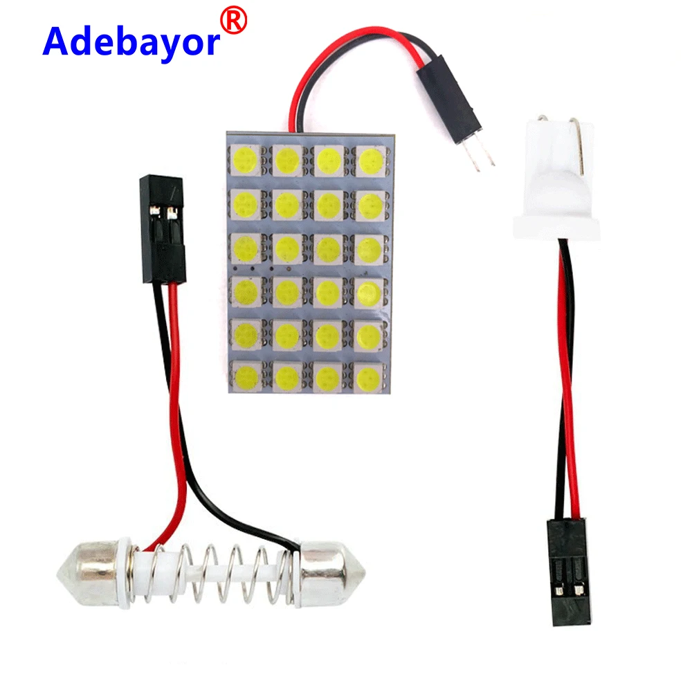 4 шт. Автомобильная интерьерная крыша карта лампа 24 SMD 5050 светодиодный Авто