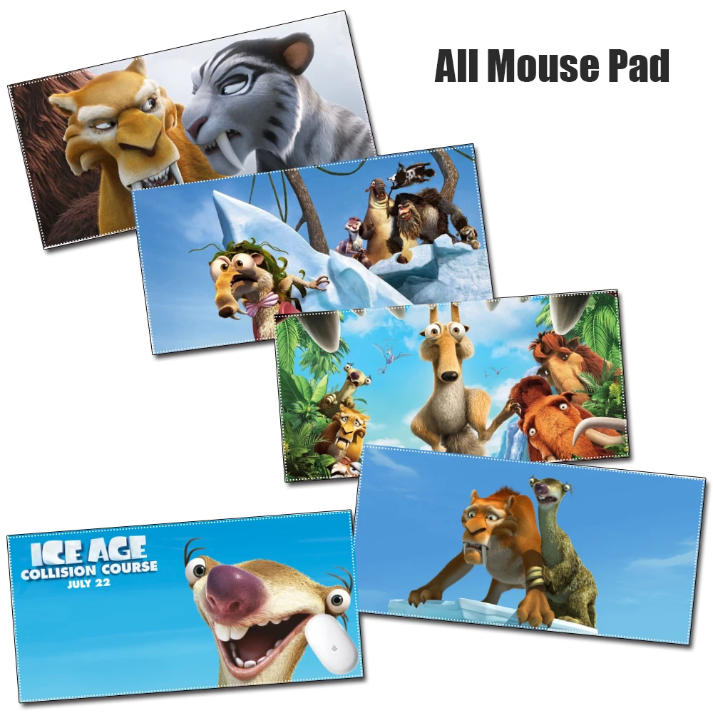 

Large Size Anti-Slip Mouse Pad Thickened Gamer Mat for Gaming Mouse Laptop Desk Ice Age The Meltdown