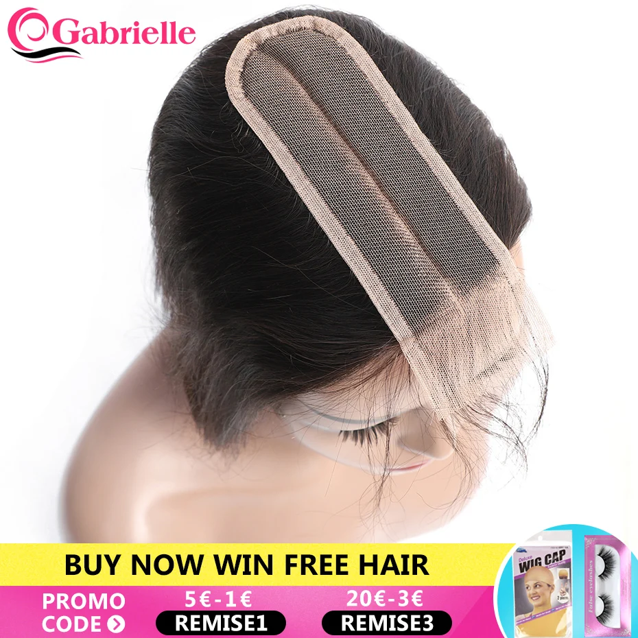 Gabrielle средняя часть кружева закрытия 2x6 бразильские человеческие волосы прямые