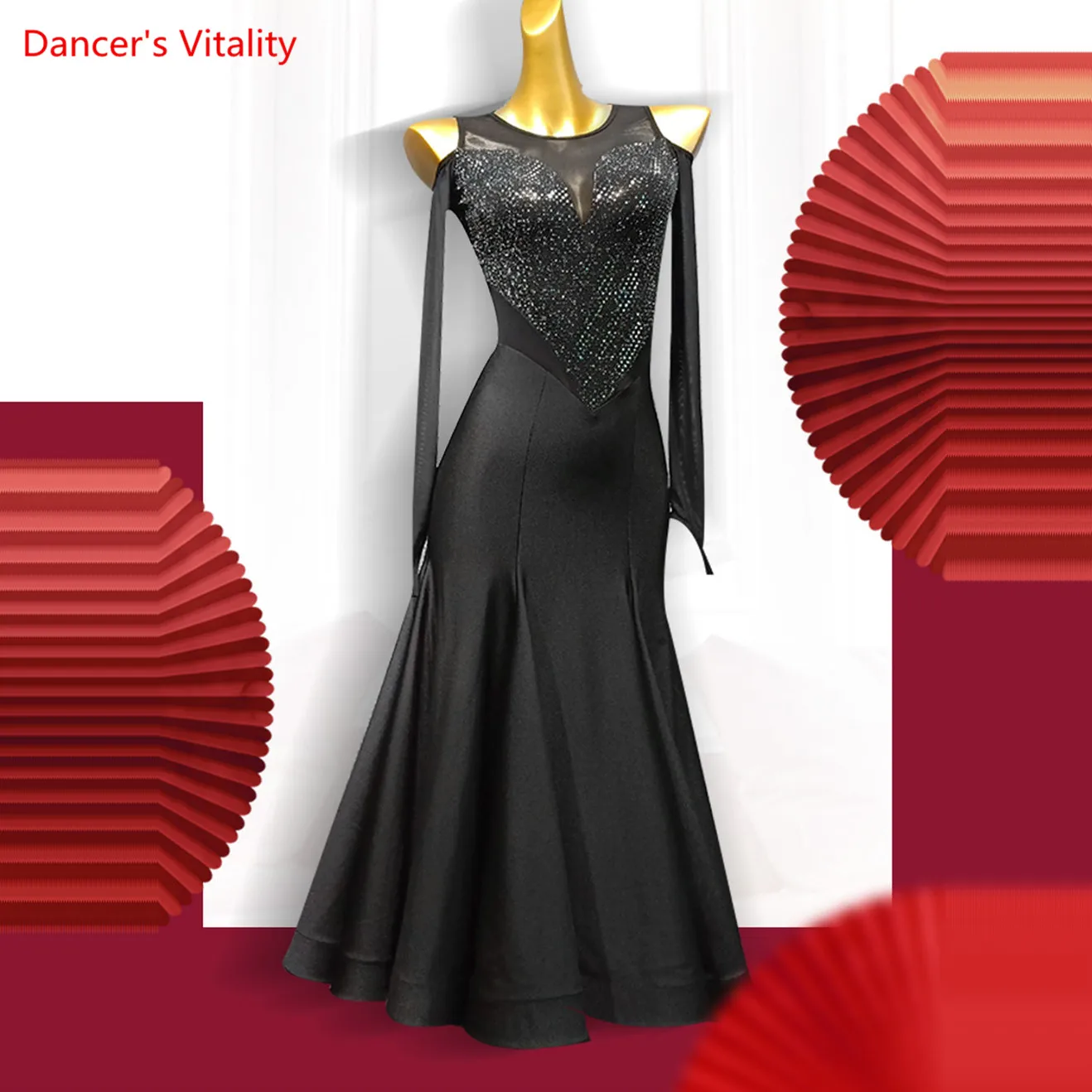 

Waltz Dress Rumba Standard Smooth Dance Dresses Standard Social Dress Ballroom Dance Competition Dress Sequins Spanish Costumes