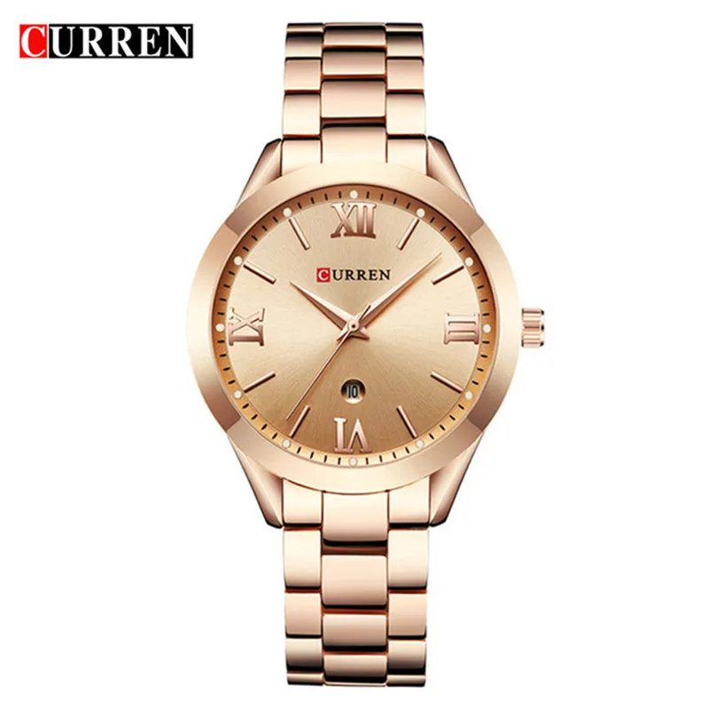 CURREN золотые часы женские 9007 сталь браслет Relogio Feminino Montre Femme