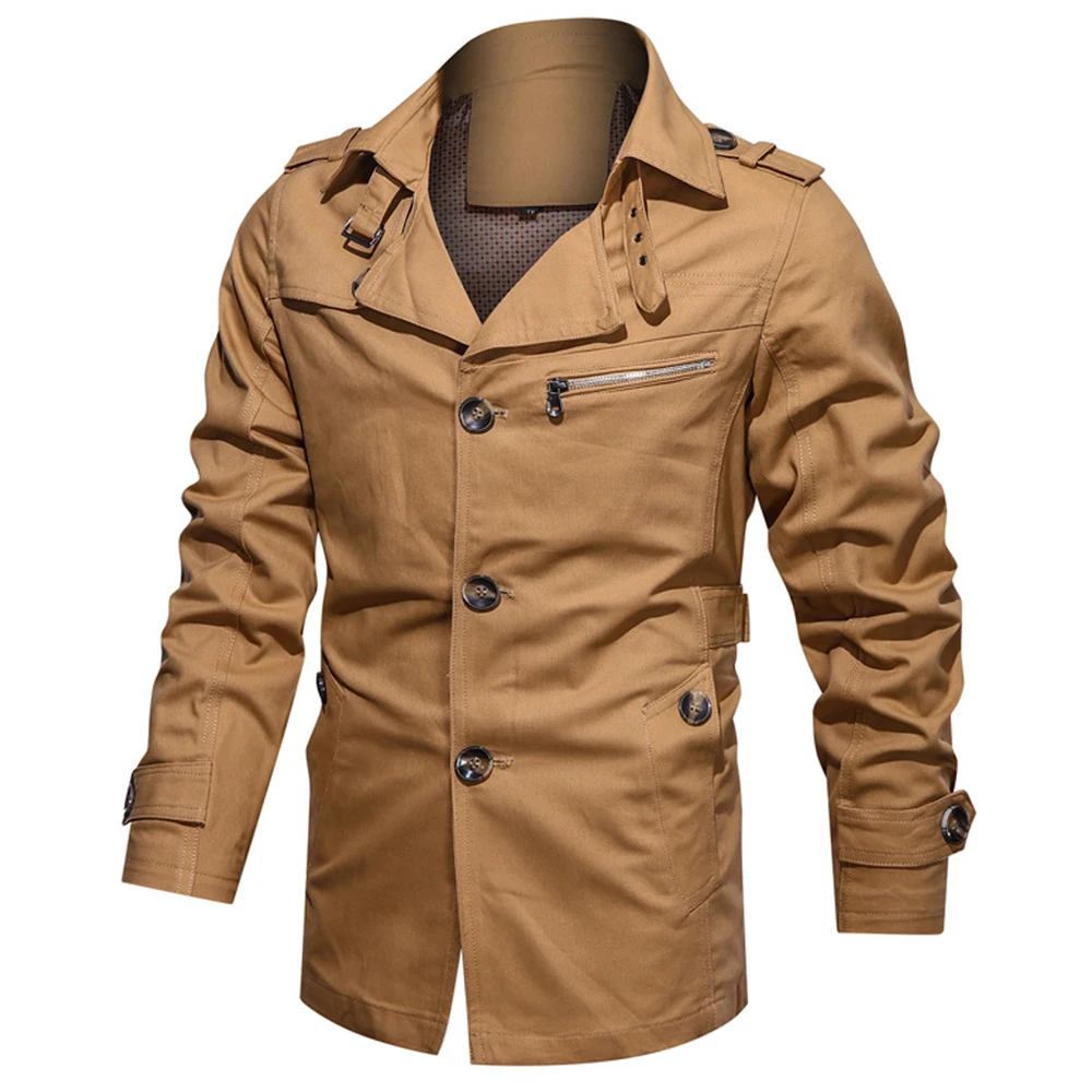 

Autumn Winter Men Jacket Coat Solid Zipper Coat Men's Clothing Long Casual Sports Outwear Slim Jacket Coat Jackets for Men