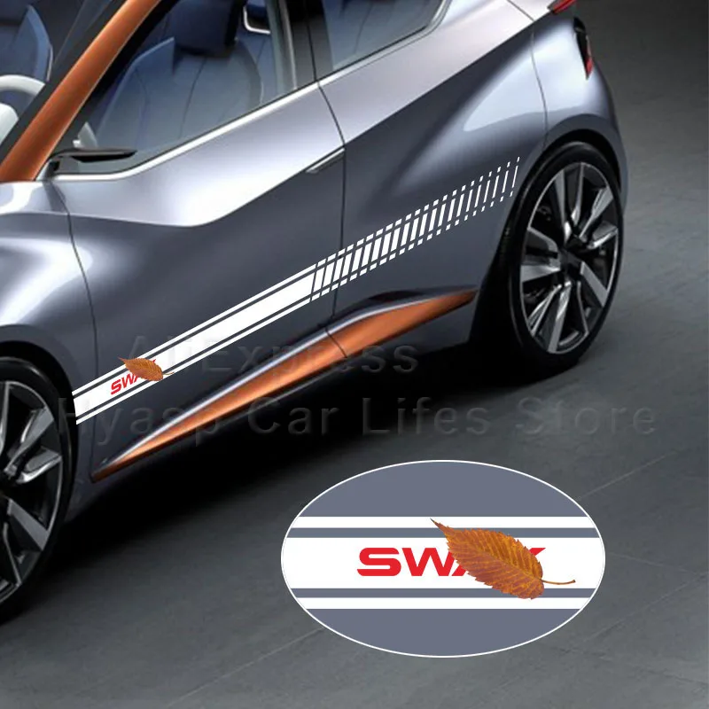 

2pcs Car Vinyl Decals for Nissan Sway Car Side Stickers Racing Sports Long Stripe Sticker Auto Accessories