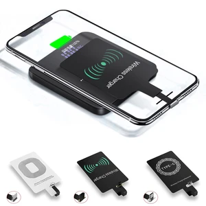 universal qi wireless charger receiver for iphone 7 6s plus 5s xiaomi redmi mobile phone micro usb type c 8 pin charging adapter free global shipping
