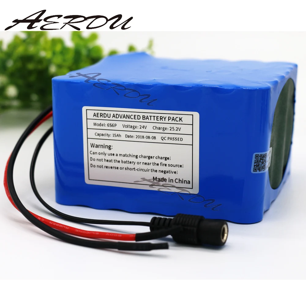 AERDU 6S6P 24V21Ah 25 2 V литиевая Батарея пакет For18650 3500mAh электродвигатель для велосипеда
