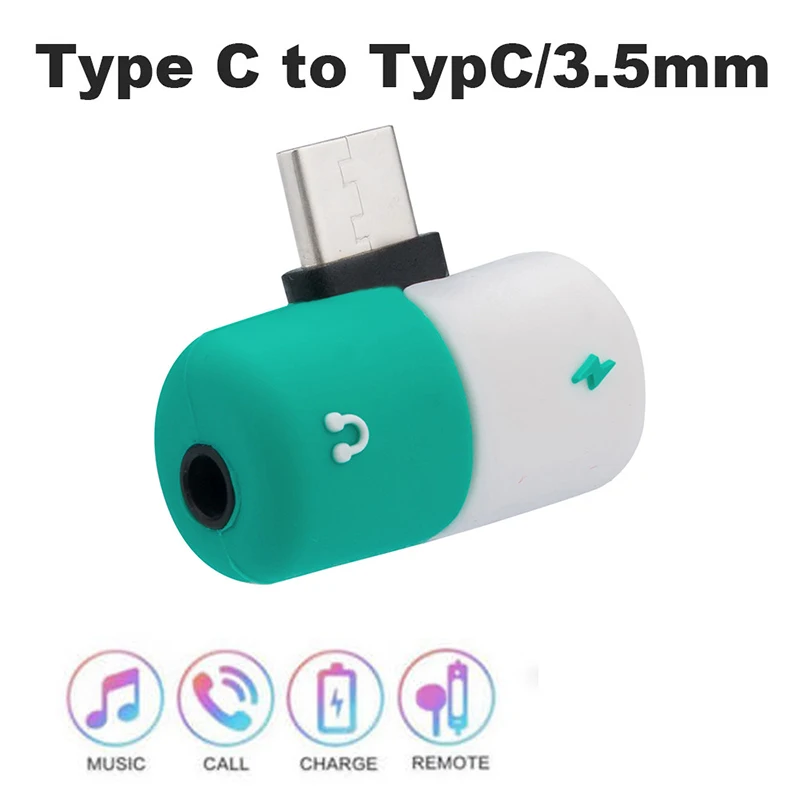 2 в 1 Тип C USB до 3 5 мм сплиттер Aux адаптер для наушников зарядное устройство аудио