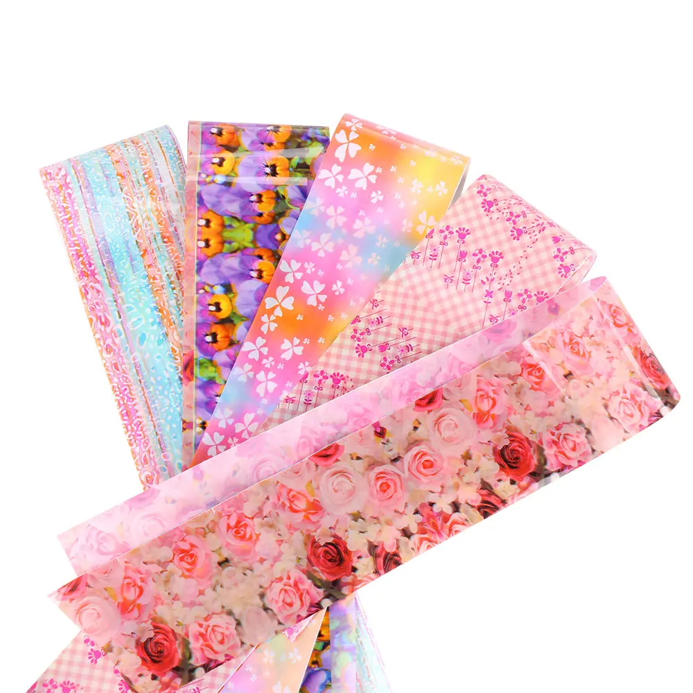 16pcs-3 1 набор цветочных наклеек для ногтей, фольга, переводные наклейки для лака, набор разноцветных цветочных наклеек, самоклеющиеся обертывания, аксессуары для дизайна ногтей - Цвет: 16pcs-3