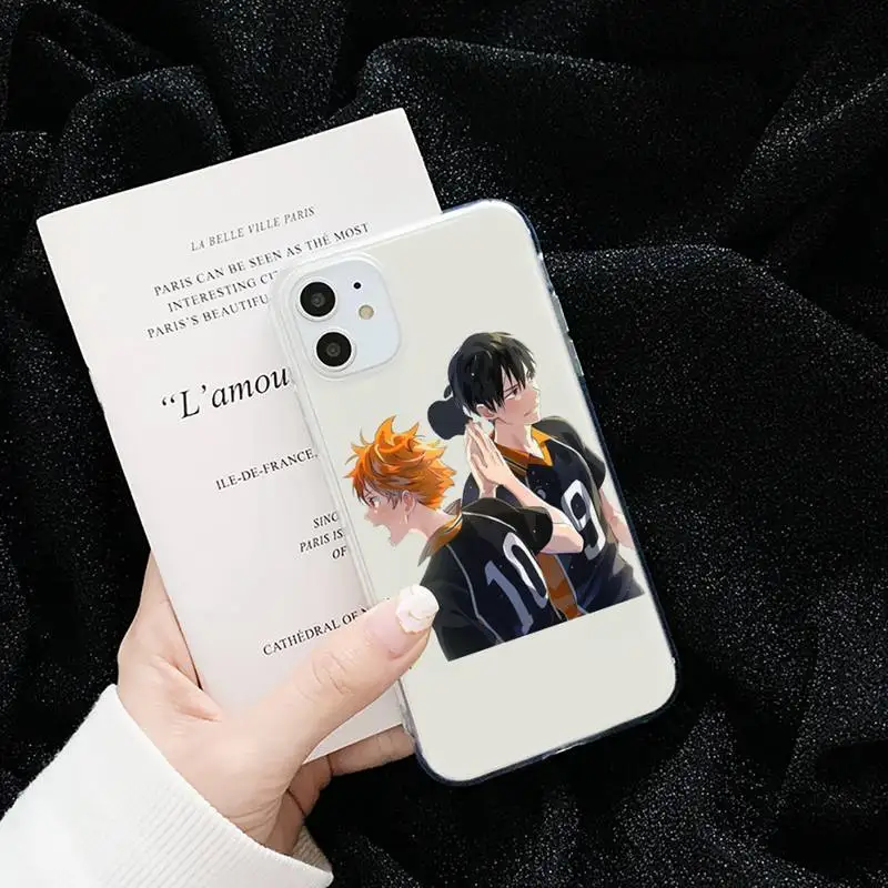 

Haikyuu Hinata Shoyo anime Phone Case Transparent for iPhone 6 7 8 11 12 s mini pro X XS XR MAX Plus cover funda shell