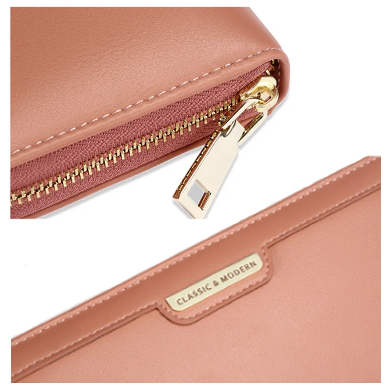 New High Capacity Women's Wallets Long PU Leather Quality Fashion Phone Card Holder Classic Female Purse Zipper Wallet For Women