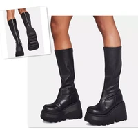 demonia 9 5cm platform motorcycle boots dark gothic hot girl mid calf boots for women matte black knight boots