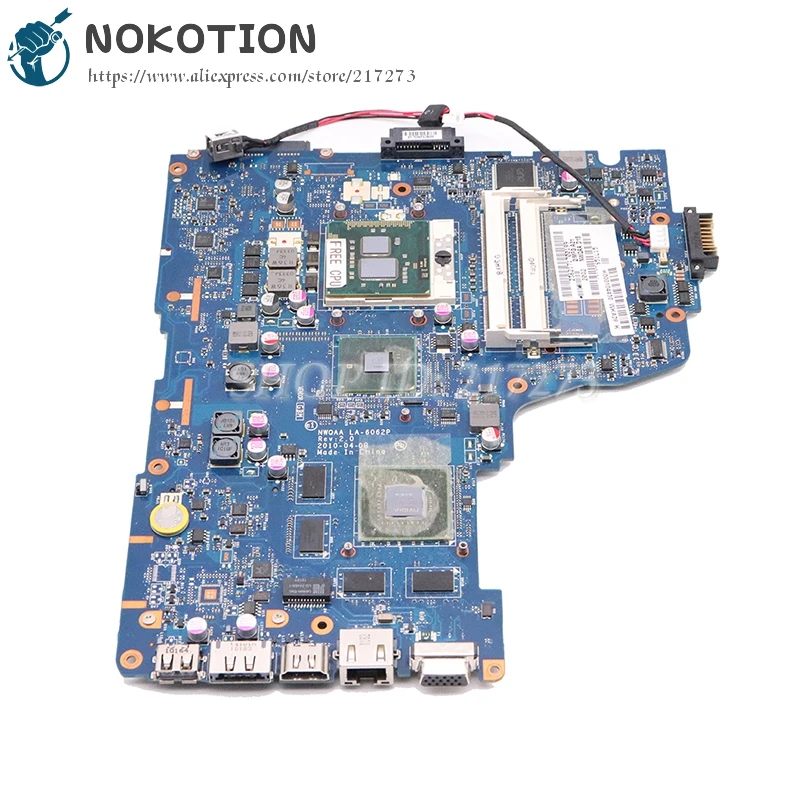 NOKOTION для ноутбука Toshiba Satellite A660 A665 материнская плата NWQAA LA-6062P K000104400 HM55 DDR3 GT330M