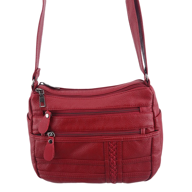

Fashion Women Bag Pu Soft Leather Shoulder Bag Multi-layer Crossbody Bag Quality Small Bag Brand Red Handbag Purse