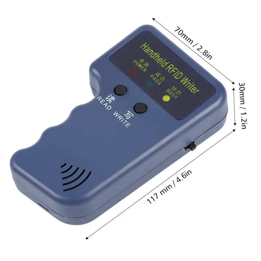 125KHz EM4100 Portable Handheld RFID ID Card Copier Reader / Writer Duplicator + Keyfob for community school office |