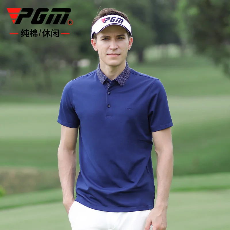 PGM Men's Short Sleeve Golf T-Shirt Summer Striped Print Sport Tshirt Polo Shirt Quick Drying Golf Clothing Sportswear YF311