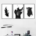 Скандинавский постер с перьями, черно-белый Рисунок, холст, Геометрическая живопись, художественные постеры, принты, Скандинавская комната, настенные картины HD0087
