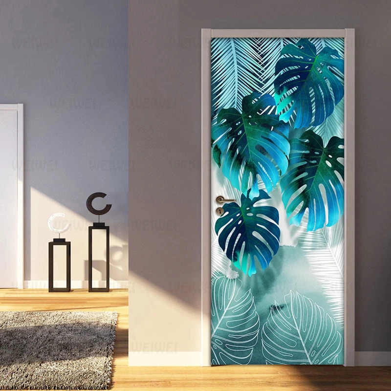 Настенная самоклеящаяся наклейка Павлин с синими листьями | Дом и сад