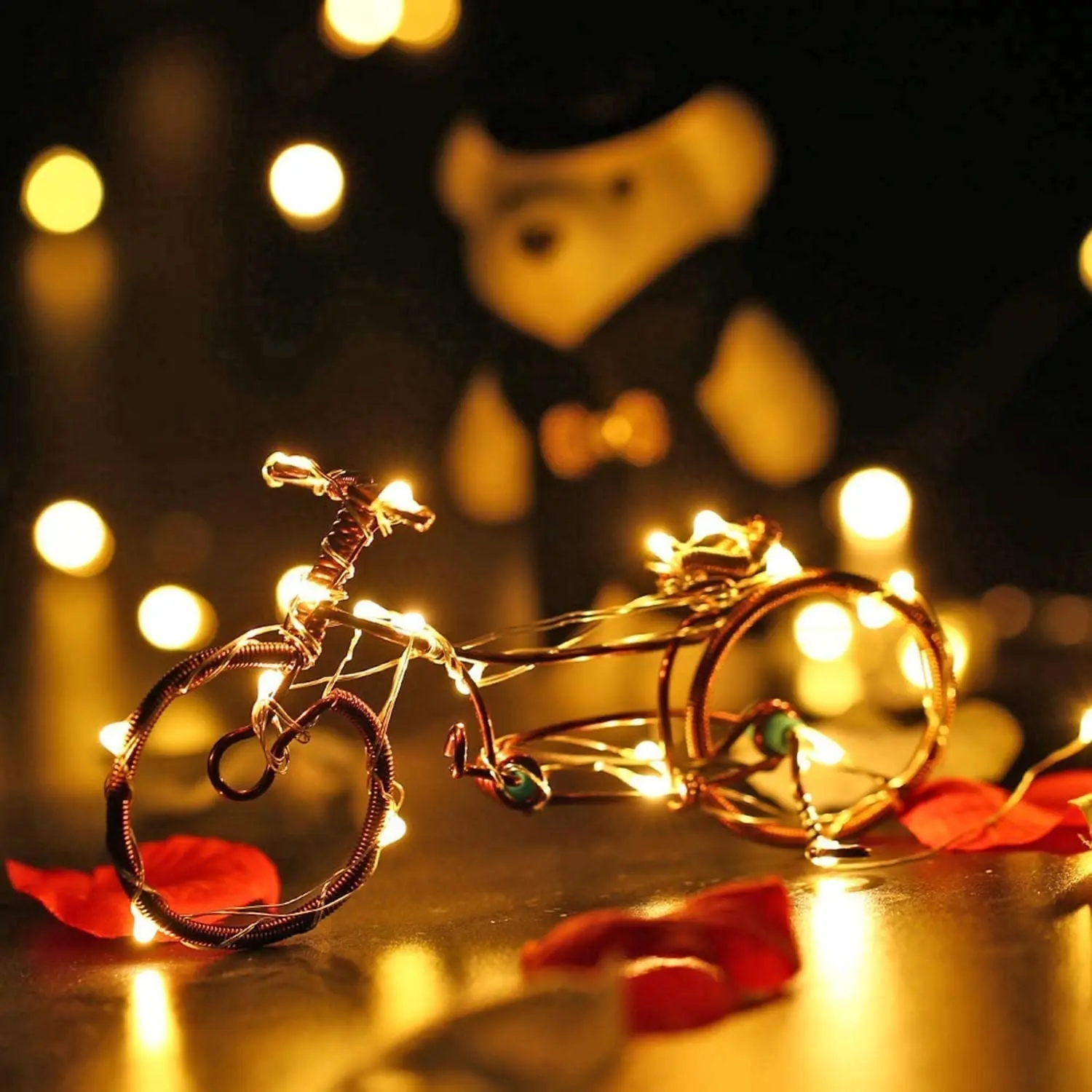 

10pcs/lot Battery Powered LED String Lights Party Wedding Indoor Christmas Decoration Garland Light 5M Copper Wire Fairy Lights