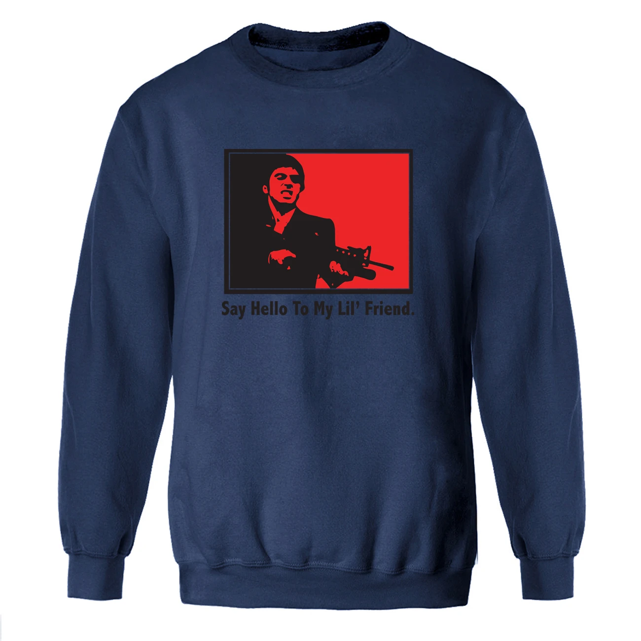 SCARFACE Привет мой lil друг толстовки фильм с круглым вырезом толстовка зима-осень флис теплая спортивная одежда - Цвет: Dark Blue 6
