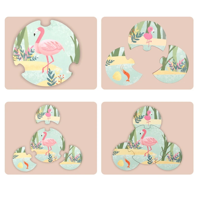 

Kids Creative Wooden Jigsaw Iron Box Kindergarten Education Cartoon Animal Puzzle Toy Cognitive Interactive Game