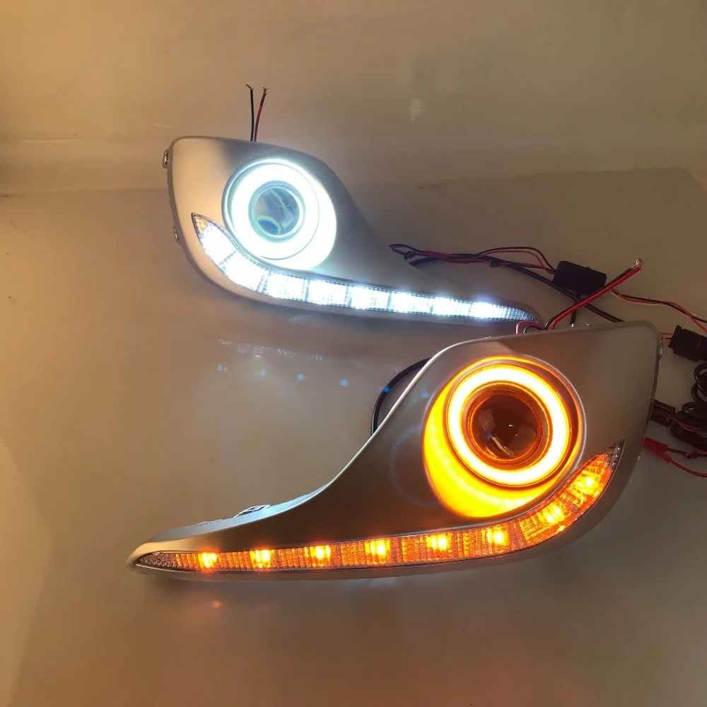 Противотуманная фара в сборе Osmrk для Toyota Highlander cob angel eye светодиодные дневные