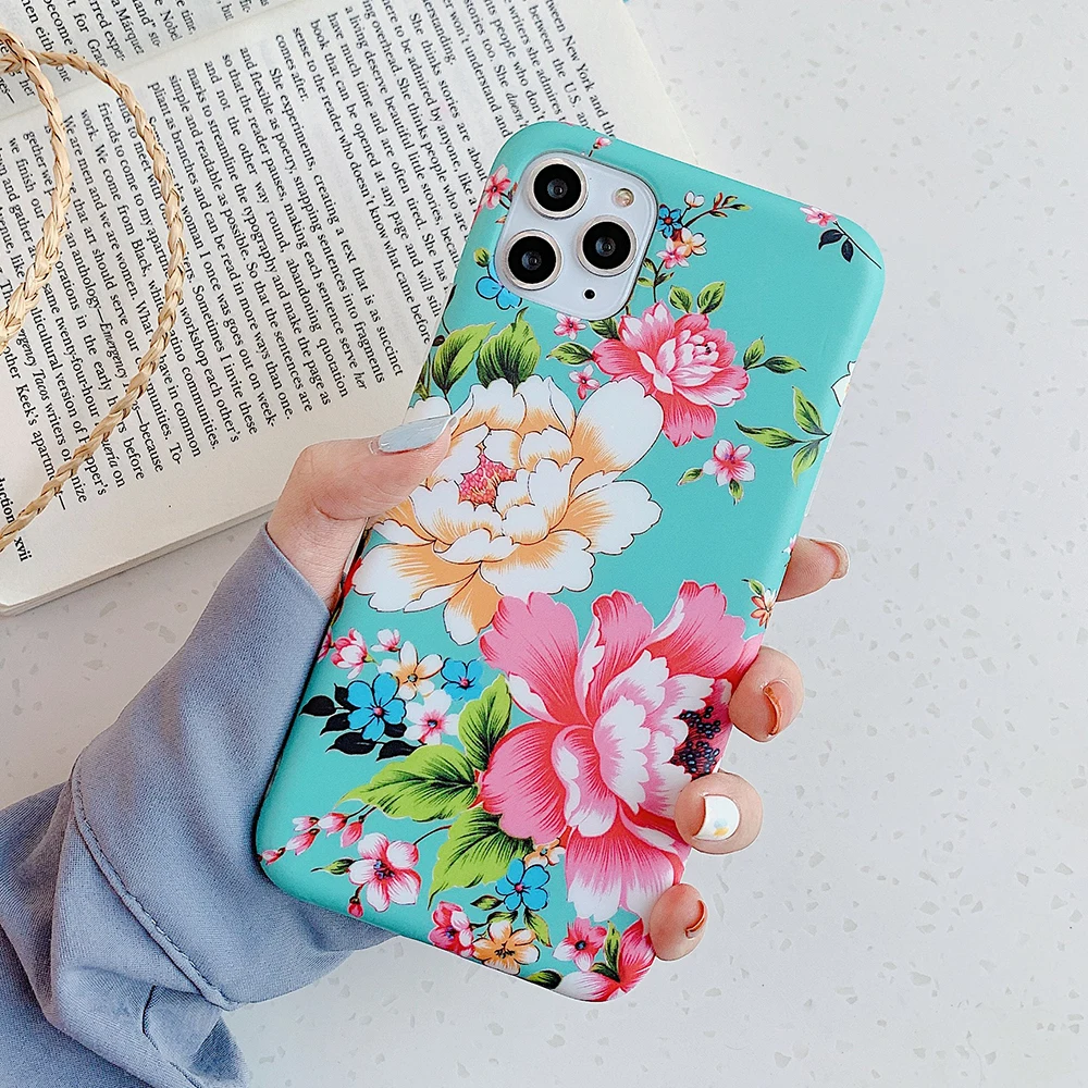 LOVECOM винтажные красочные чехлы для телефонов с изображением цветов для iPhone 11 Pro Max XS Max XR 6 6S 7 8 Plus X XS мягкая IMD задняя крышка с цветочным рисунком Coque - Цвет: k