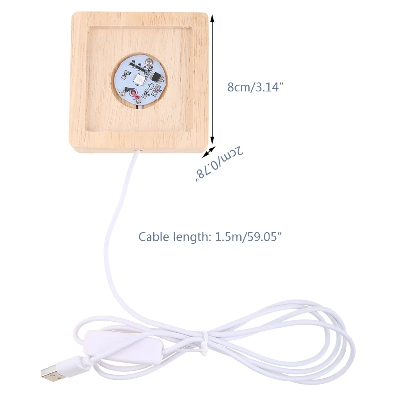 USB креативный 3D ночник с хрустальным шариком прикроватная лампа светящаяся