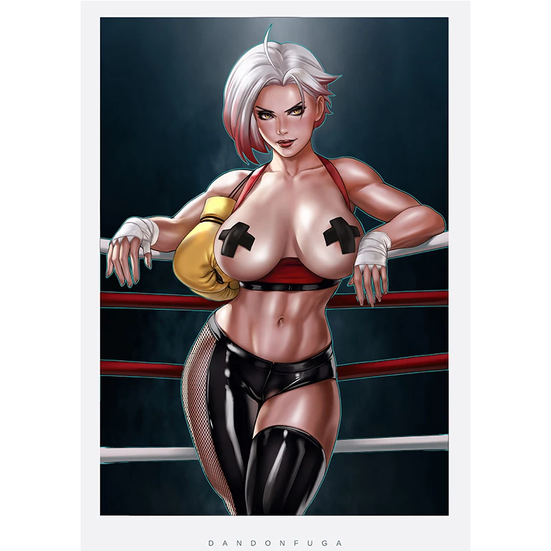 

Print Anime Boxing Girl Art Canvas Poster Cool Woman Boxer Picture Custom 16x24 24x36 Inch Living Room Wall Decoration Paintings