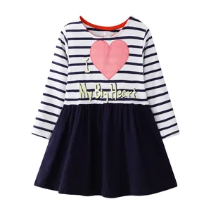 Одежда для маленьких девочек, платья в полоску, детская одежда на осень и зиму, модная детская повседневная одежда, нарядное платье для девочек