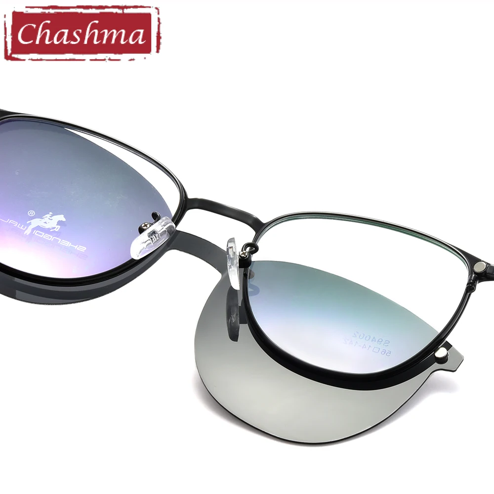 Мужские солнцезащитные очки в круглой оправе с магнитной застежкой