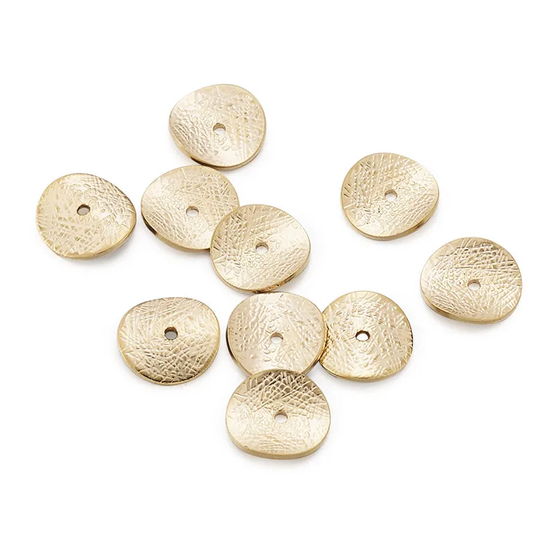 10 шт латунных бусин распорные бусины Плоские Круглые для самостоятельного