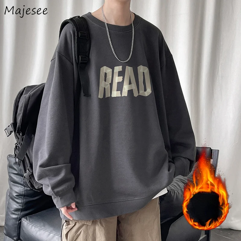 

Men No Hat Hoodies Oversize M-5XL Harajuku O-neck Plus Velvet Baggy Streetwear Print Japan Style Casual Ulzzang Male Sweatshirt