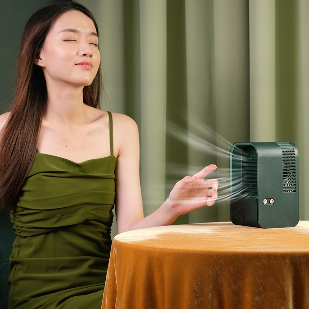 

Uareliffe Desktop Humidification Fan 3 Gears Portable Air Conditioner Fan Fast Cool Down Nano Atomization Aroma Humidifier