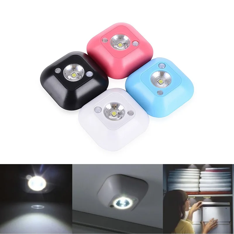 Мини беспроводной светодиодный датчик Ночной светильник с двойной индукцией PIR