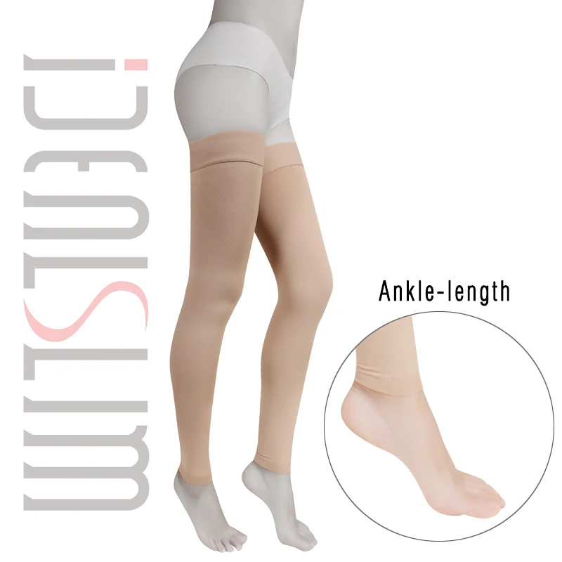 Beige-Thigh Sleeve IDEALSLIM 23-32mmHg медицинские обтягивающие чулки для женщин выпускное давление для варикозного расширения вен длиной до лодыжки - Цвет: Beige-Thigh Sleeve