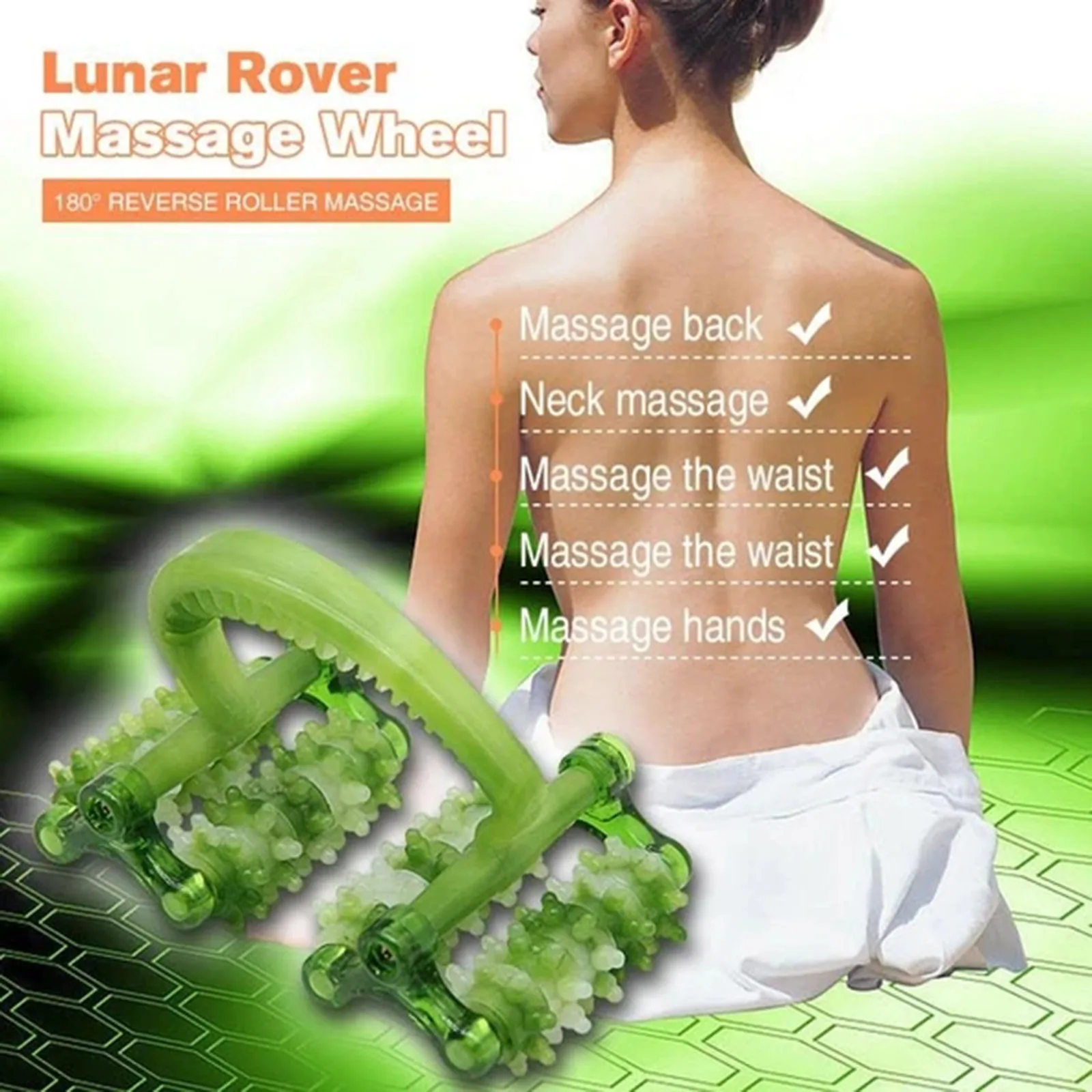 

Lunar Rover Massage Wheel Multifunctional 180Degree Reverse Roller Massage for Leg Arm Body M2