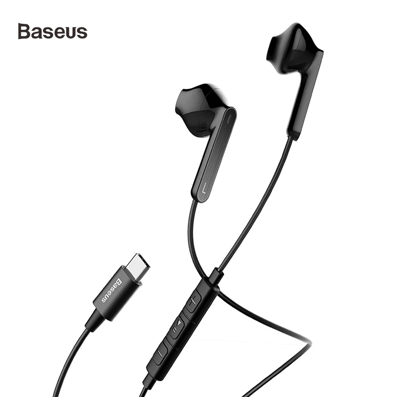 Baseus наушники type-C с проводным управлением, цифровые наушники-вкладыши, спортивные стерео наушники с микрофоном, наушники type-c jack, мобильный телефон C16