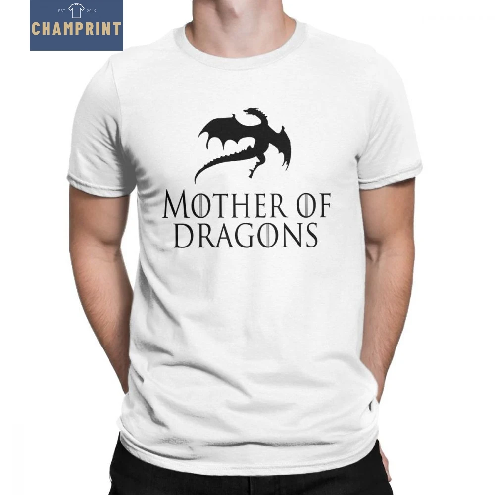 Футболка с надписью Mother Of Dragon Game Thrones Мужская футболка коротким рукавом одежда