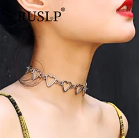 korean hollow love necklace collar girlfriend cute two color necklace jewelry christmas party gift collares para mujer