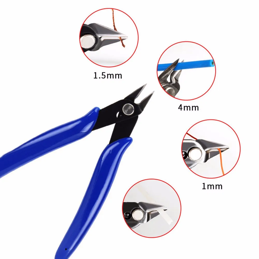 

1pc Flush Cutter Blue Diagonal Cutting Pliers Side Cutter Nipper Multitool Stripper Crimper Crimping Tool Cable Cutter