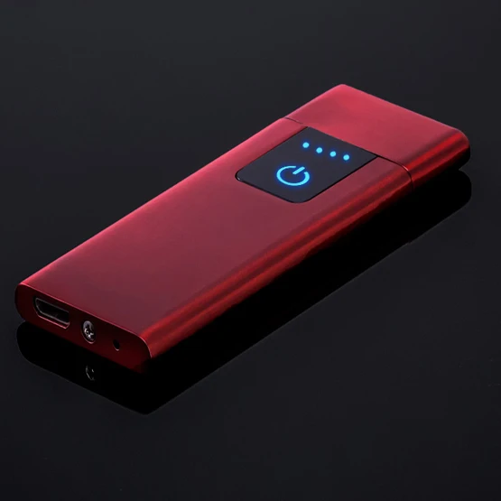 Электронная USB Зажигалка Мини зарядка зажигалки аксессуары для электрических сигарет ультра-тонкий - Цвет: electrophoretic red
