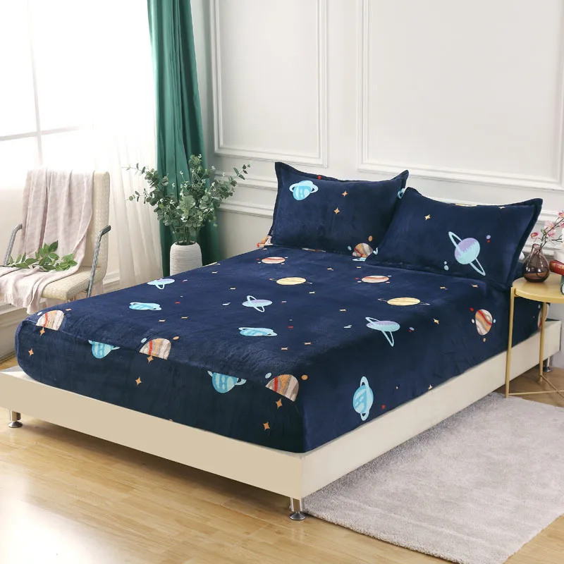 Простыня фланелевая теплая простыня покрывала для матраса размера King Queen с