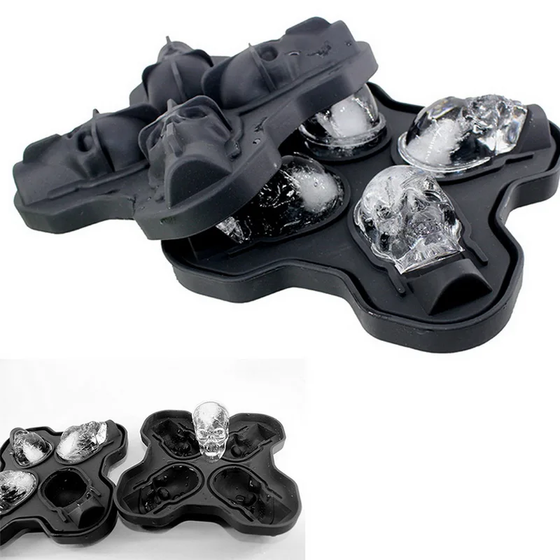 Лидер продаж поднос для изготовления кубиков льда силиконовая форма с 3d-черепом