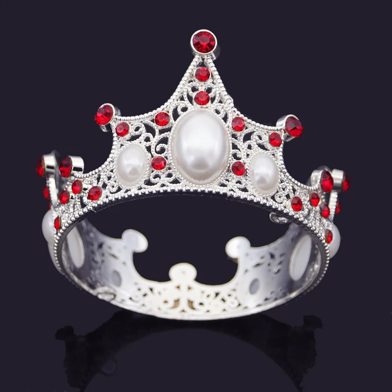

2021 Wedding Tiaras Pearls Little Crown Birthday Cake baking decorative Head Jewelry children's Small Diadem Hair Accessories