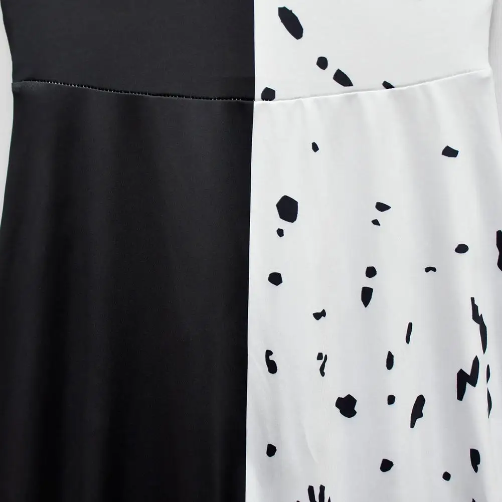 Детские платья принцессы краеллы костюмы для косплея детское черно-белое платье