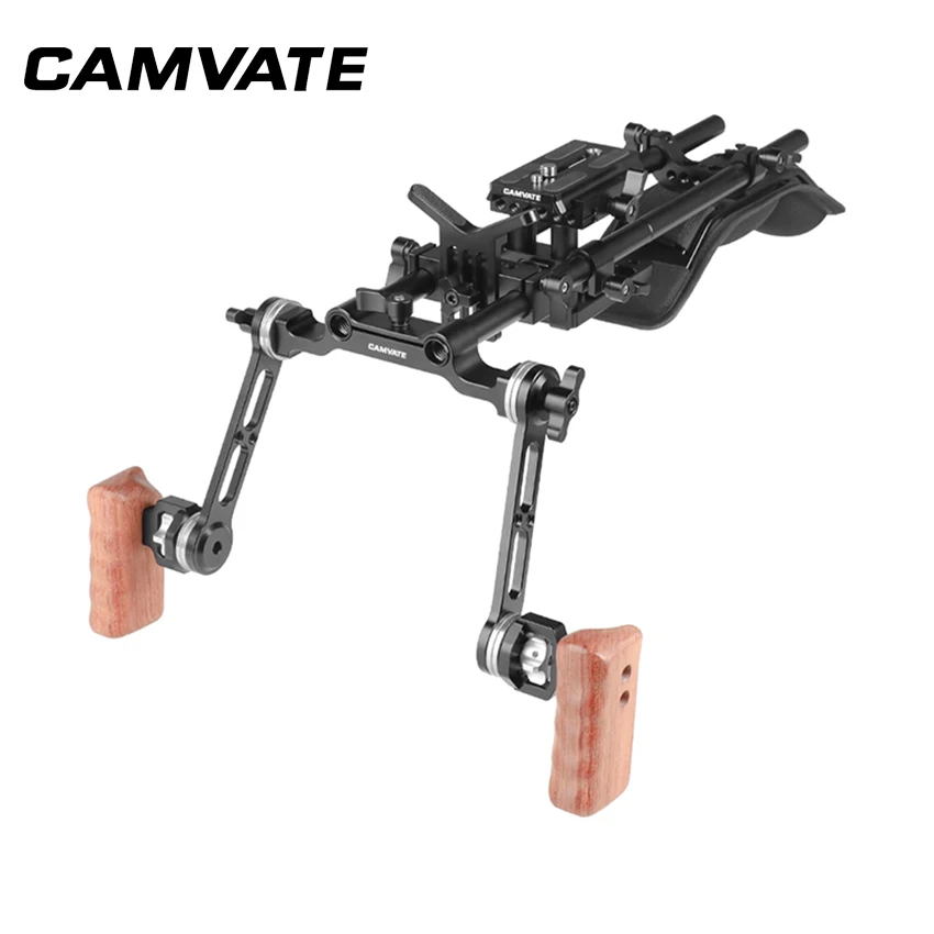 CAMVATE Pro плечевое крепление с Manfrotto QR основание и регулируемая розетка деревянная